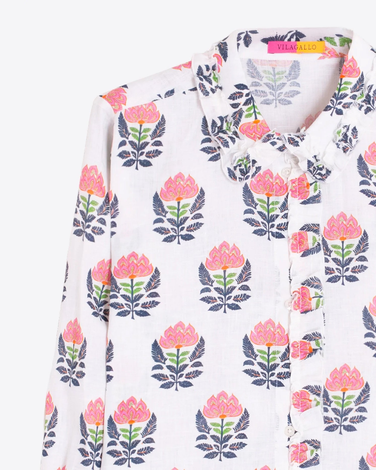 Block Print Shirt - White