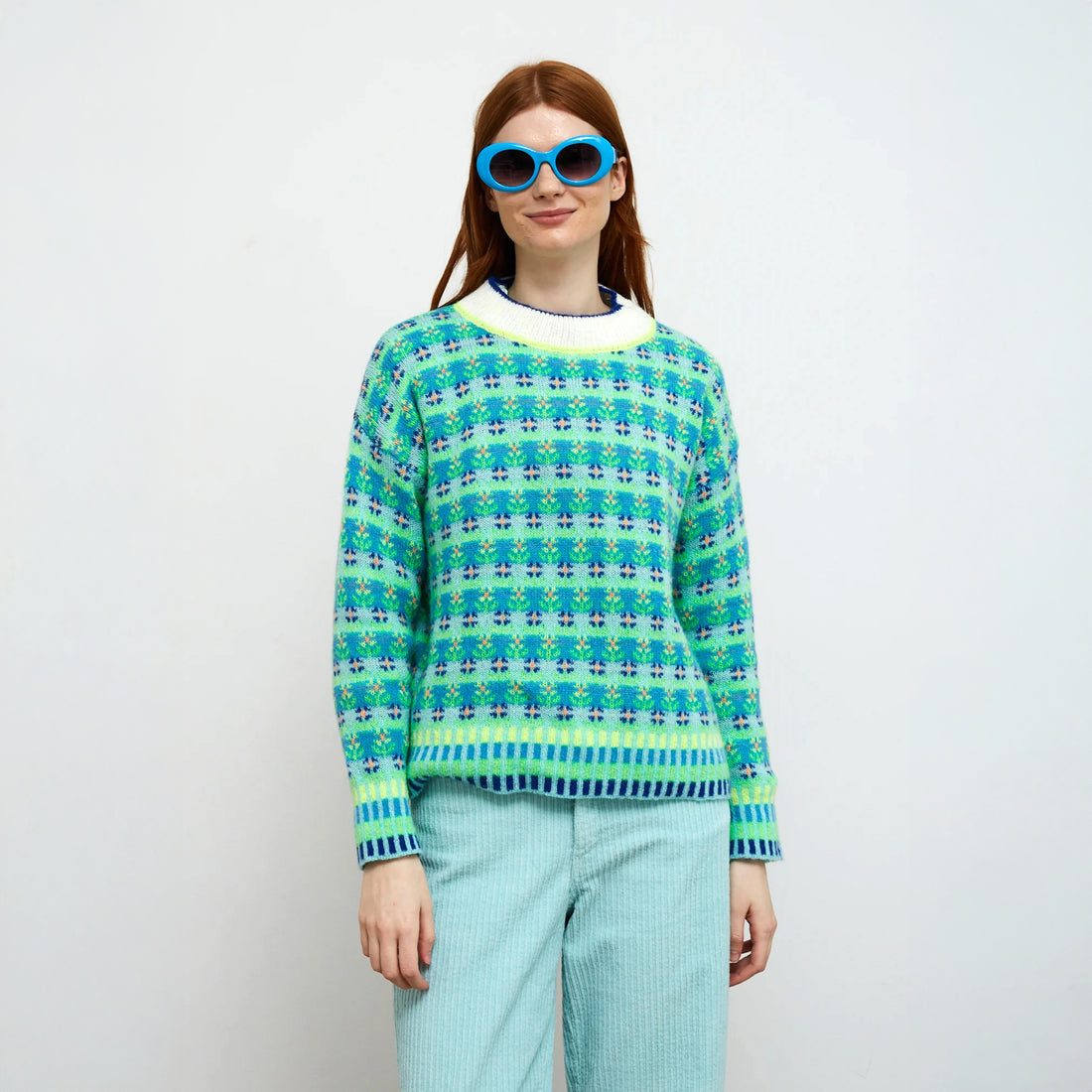 Blossom Fairisle Knit Jumper - Green