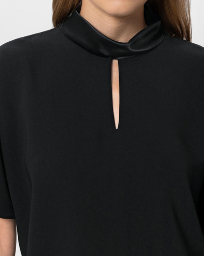 Blouse With Puff Sleeves - Deep Black
