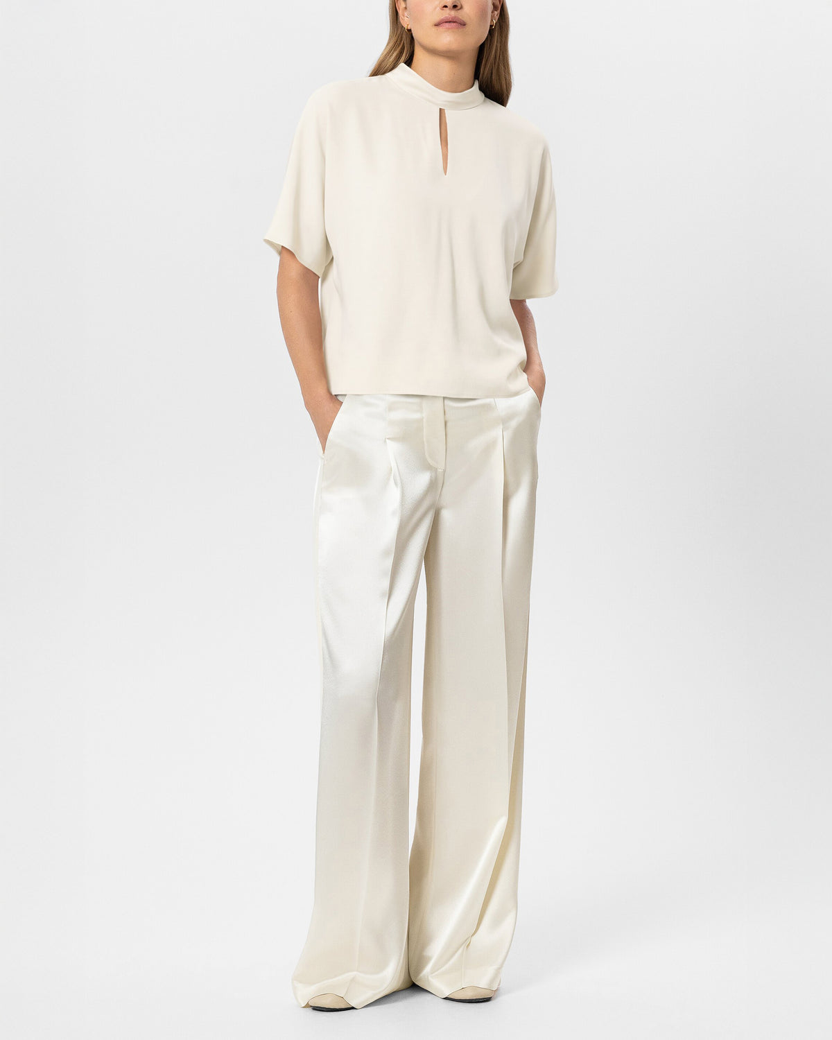 Blouse With Puff Sleeves - Eggshell