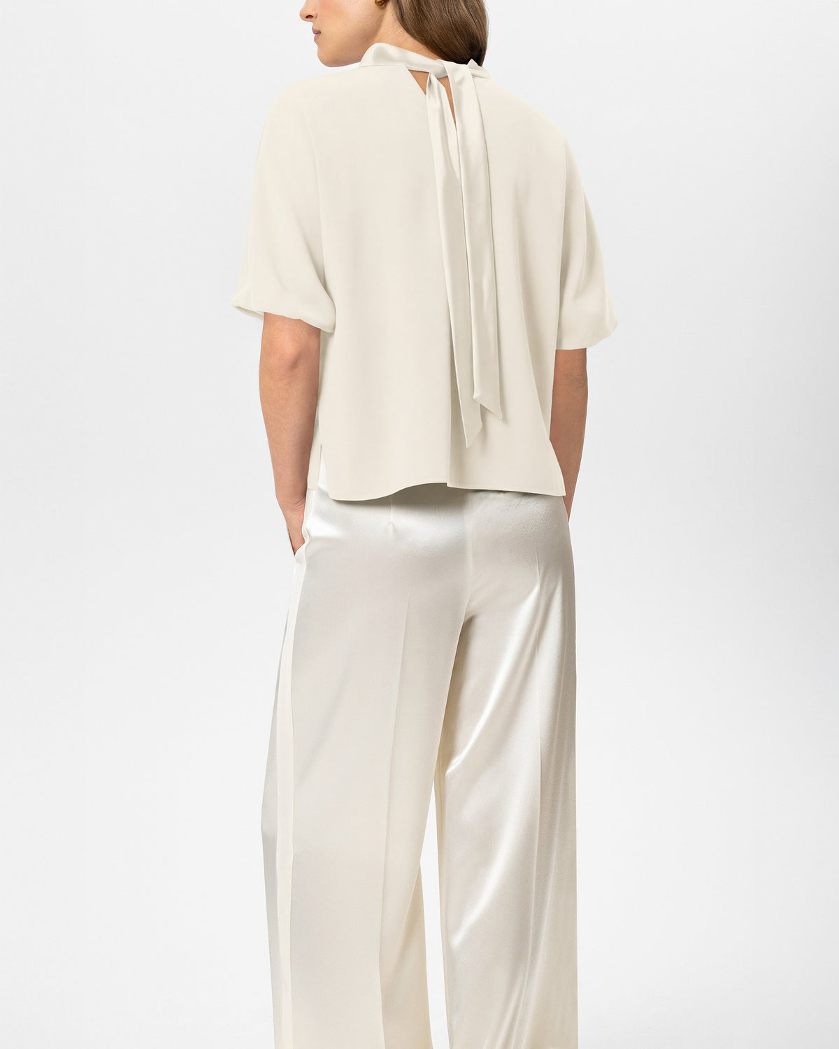 Blouse With Puff Sleeves - Eggshell