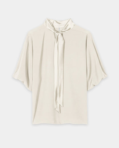 Blouse With Puff Sleeves - Eggshell