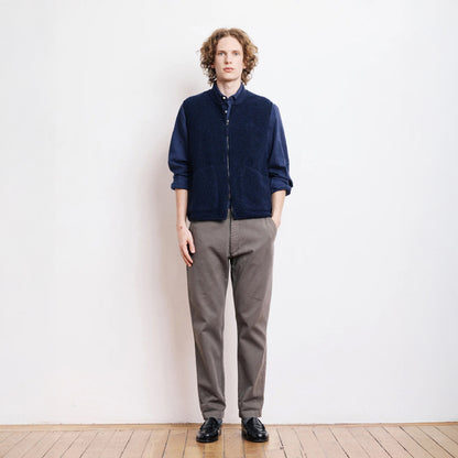 Boiled Wool Vest - Navy