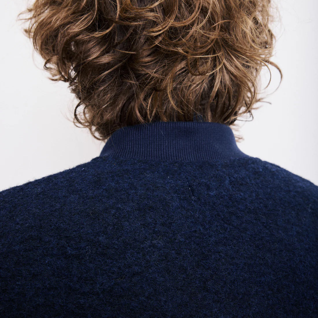 Boiled Wool Vest - Navy