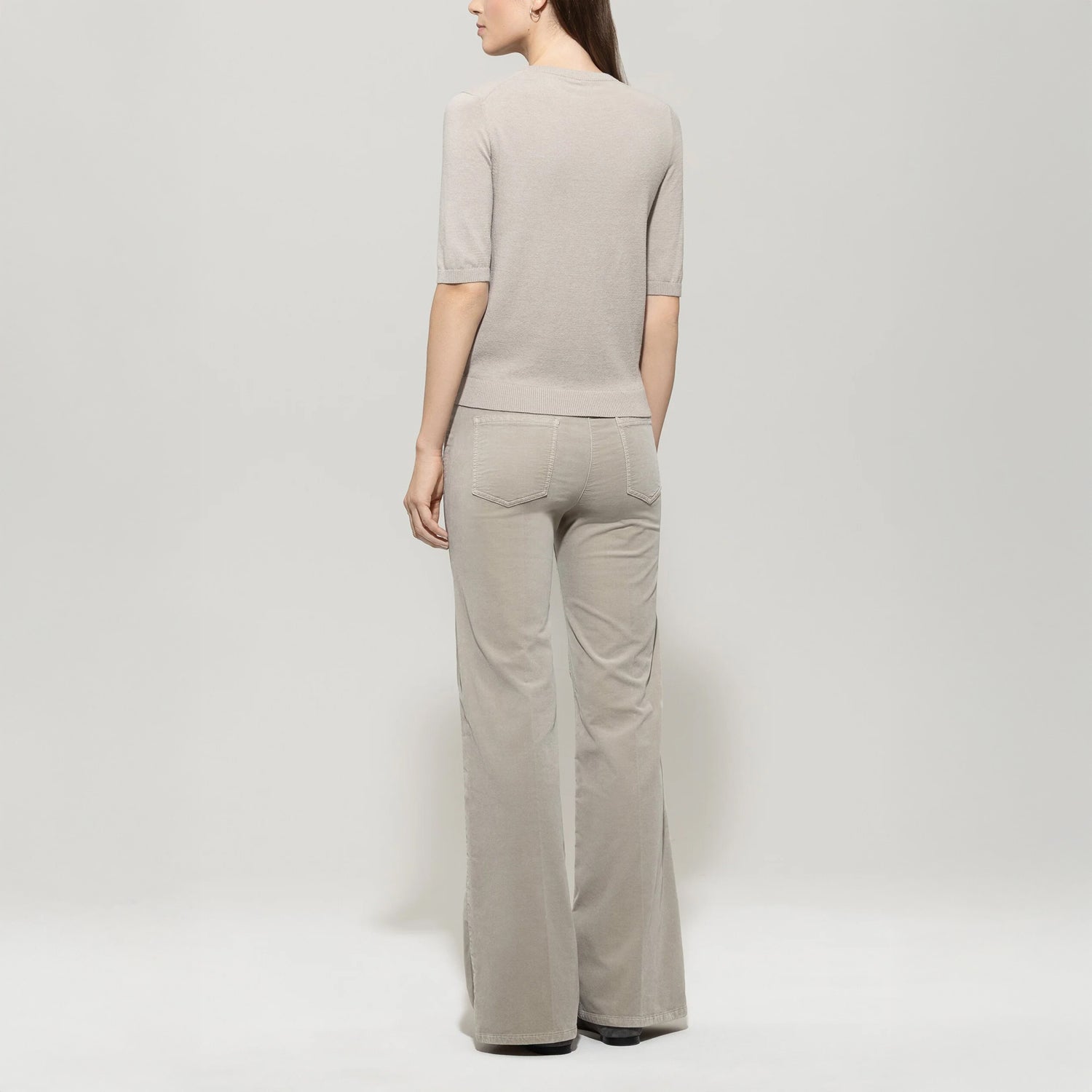 Bootcut Velvet Pant - Oyster