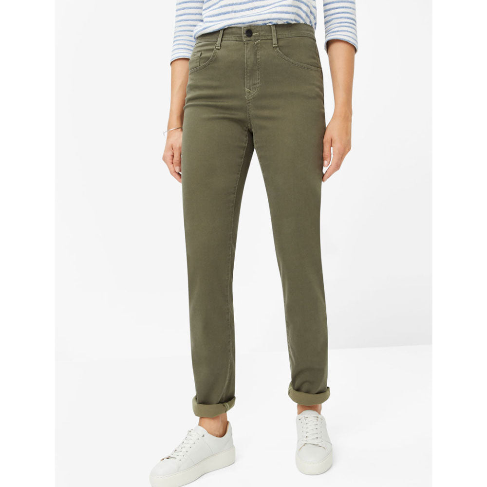 Mary Stretch Cotton Trouser - Soft Khaki