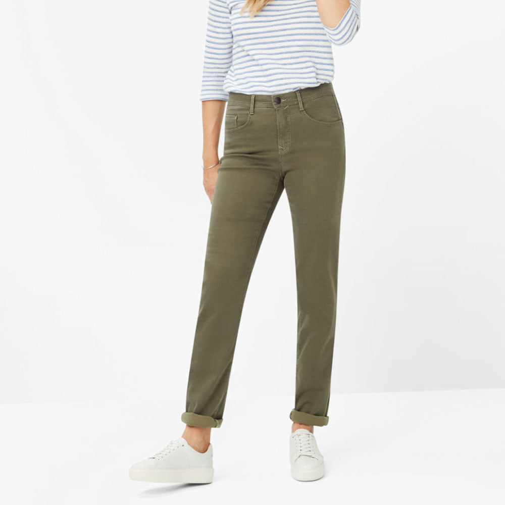 Mary Stretch Cotton Trouser - Soft Khaki