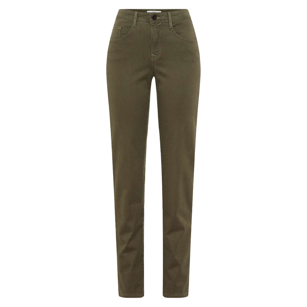 Mary Stretch Cotton Trouser - Soft Khaki