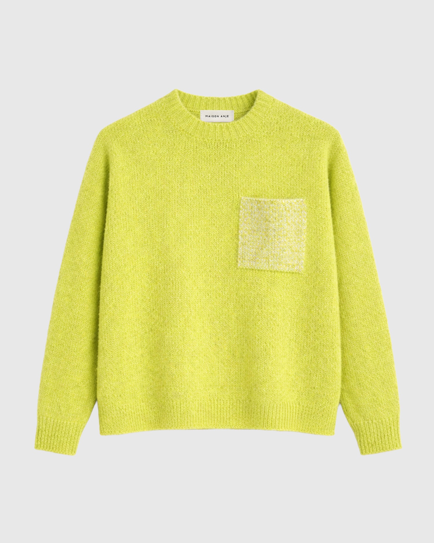 Brinate Contrast Pocket Jumper - Acid Lime