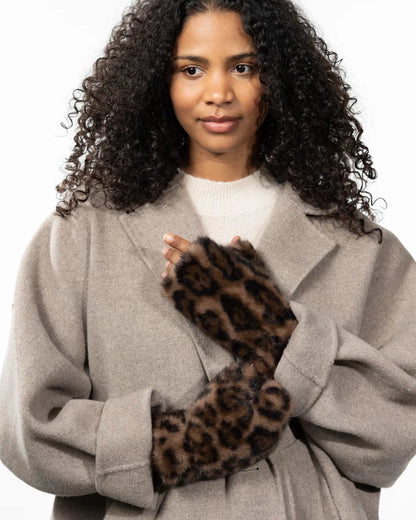 Britamu Fingerless Gloves - Print Brown