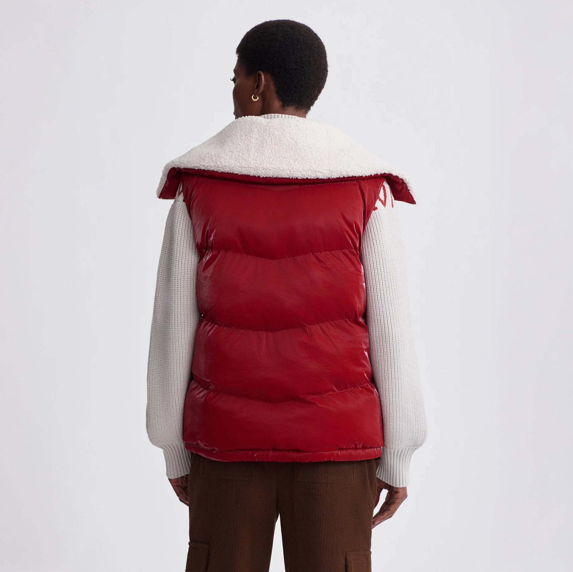 Brock Puffer Gilet - Red Dahlia