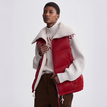 Brock Puffer Gilet - Red Dahlia