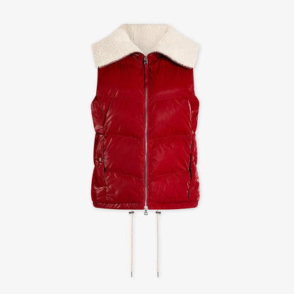 Brock Puffer Gilet - Red Dahlia