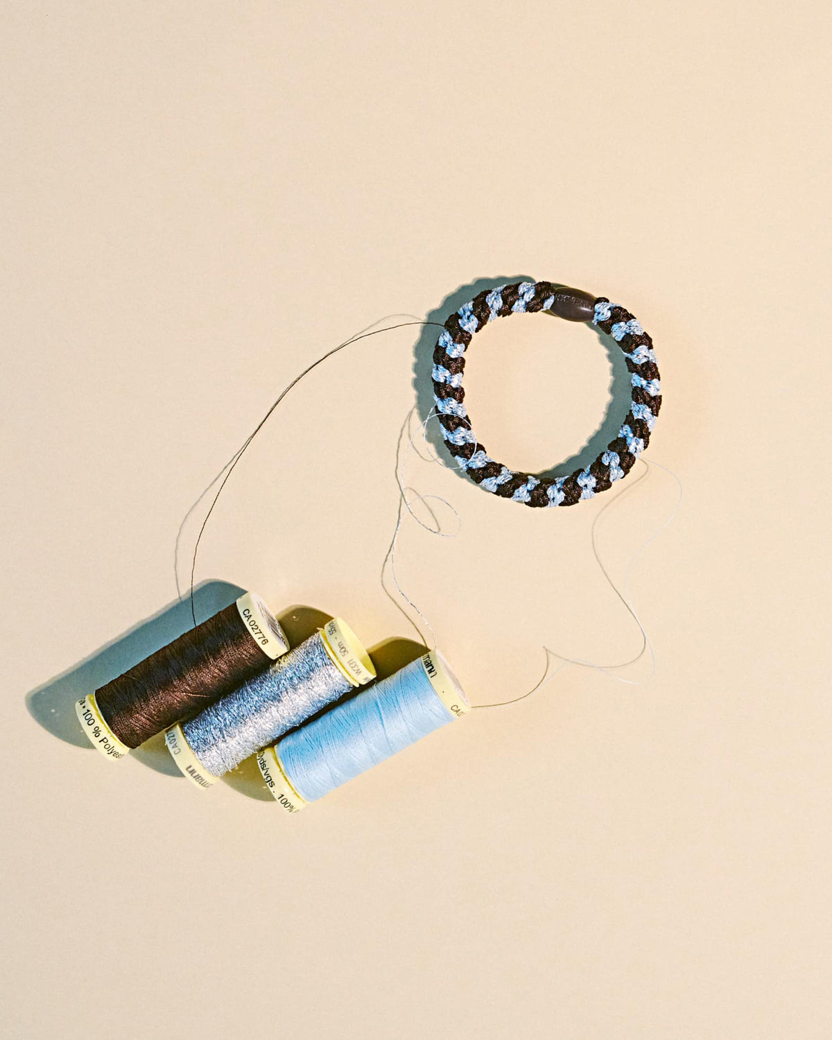 Kknekki Band - Brown Seablue Glitter Stripe