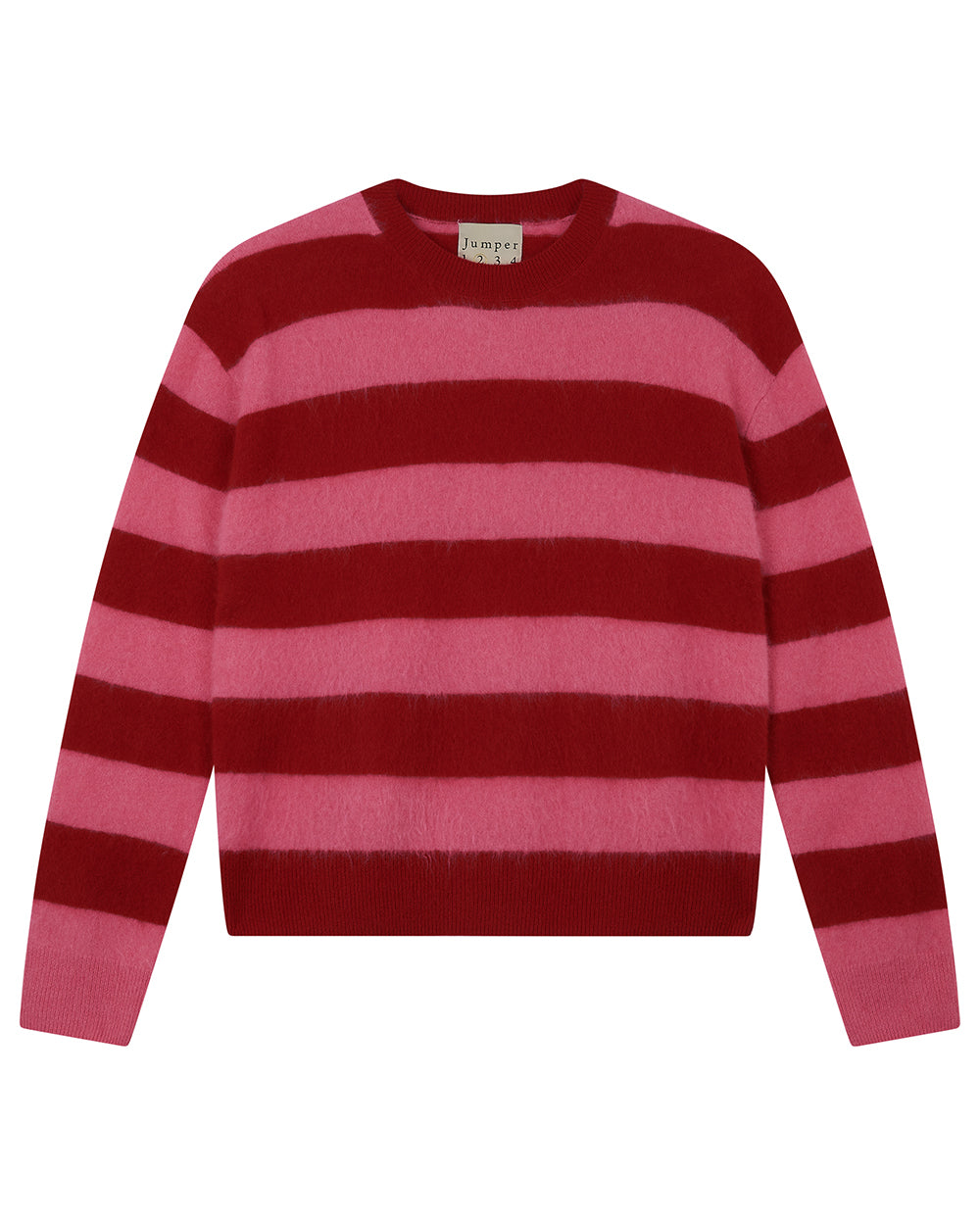 Brushed Wool Stripe Crew - Ruby / Gossip Girl