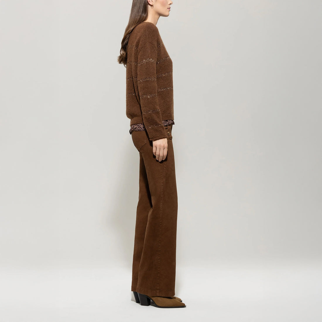 Button Detail Trouser - Walnut