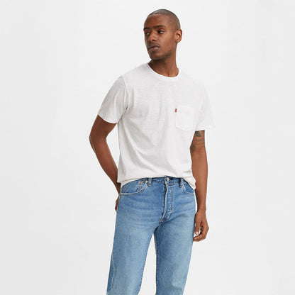 Classic Pocket Tee - White + Slub