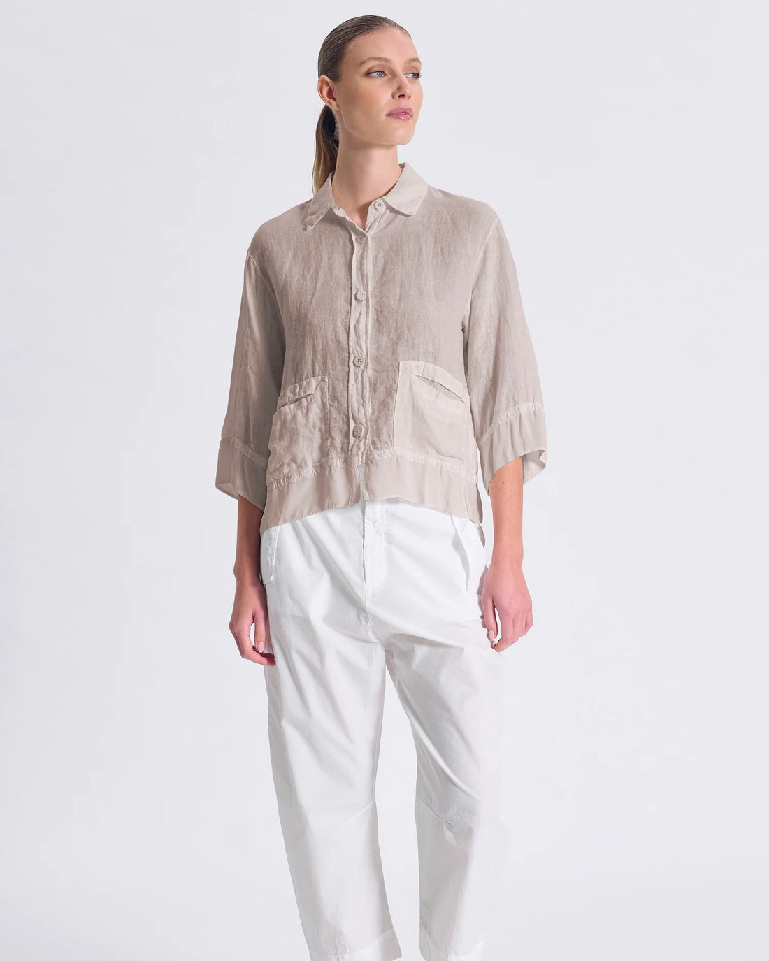 Linen Mix Pocket Jacket - Rope