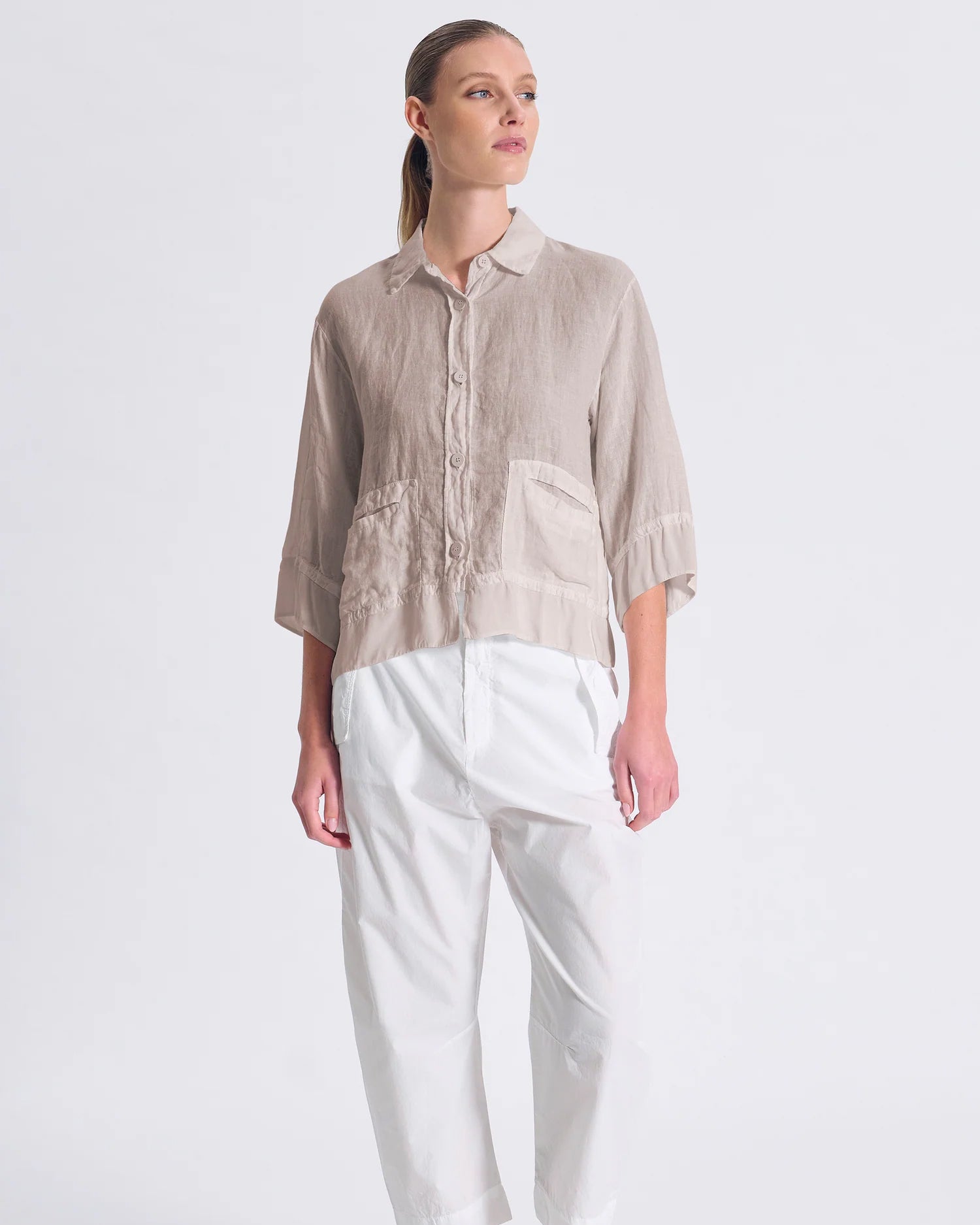 Linen Mix Pocket Jacket - Rope