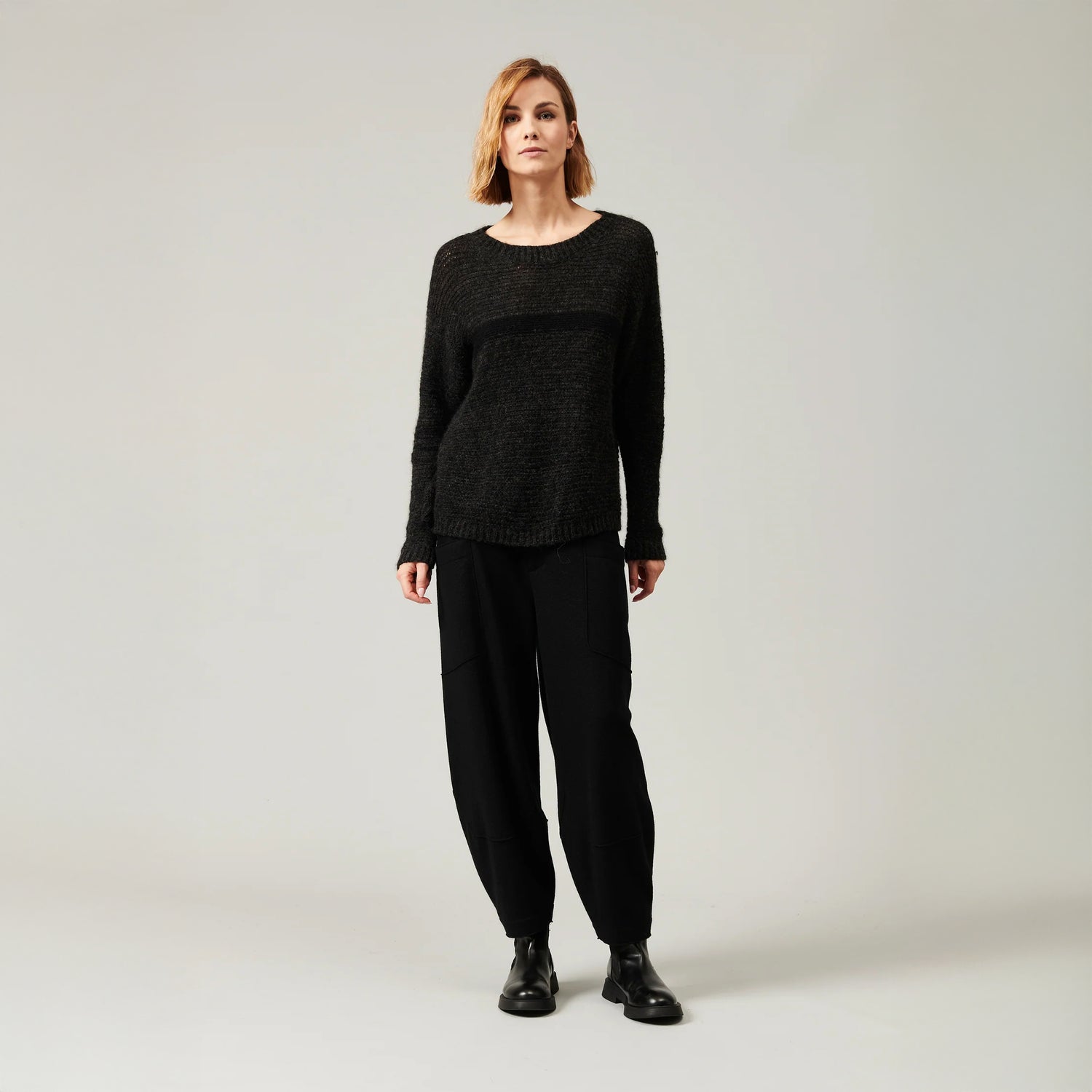 Textured Knit Jumper - Anthracite