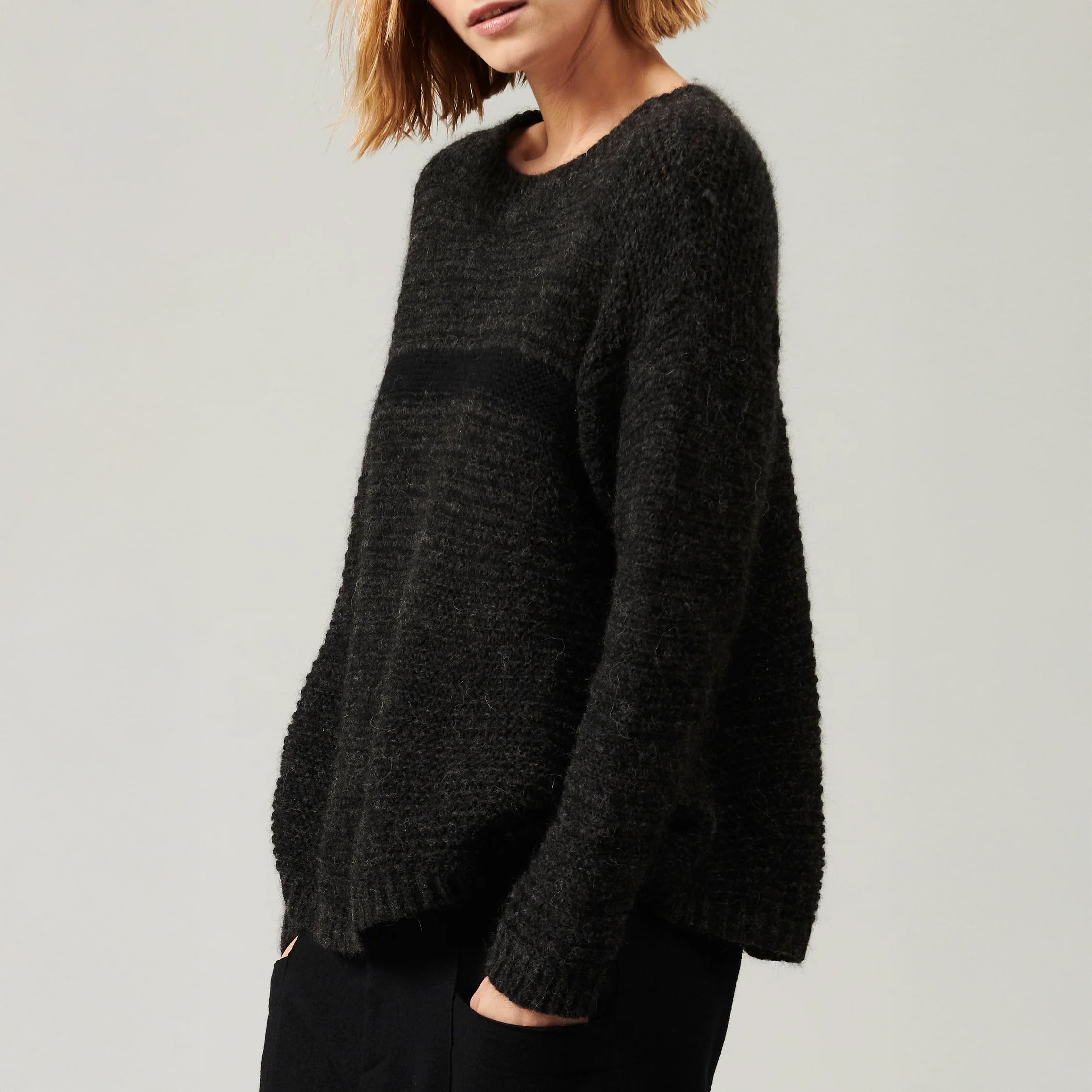 Textured Knit Jumper - Anthracite