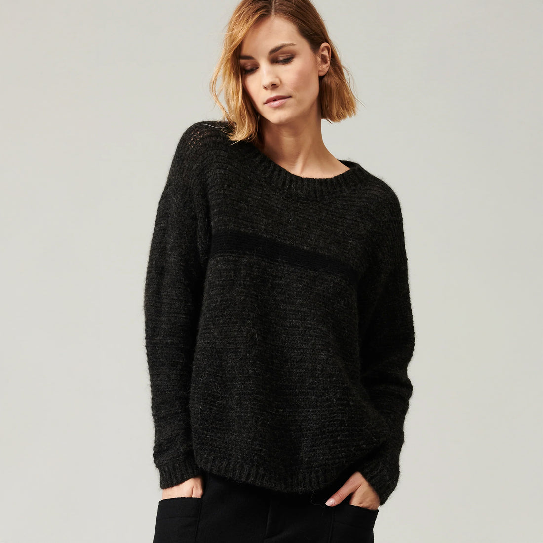 Textured Knit Jumper - Anthracite