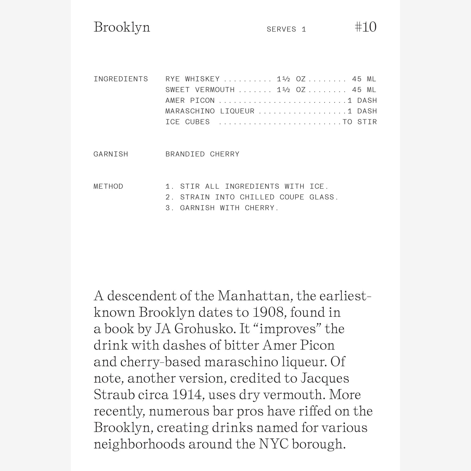 Cocktail Cabinet: Whiskey Recipe Cards