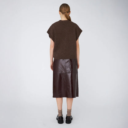 Cable Knit Vest - Brown