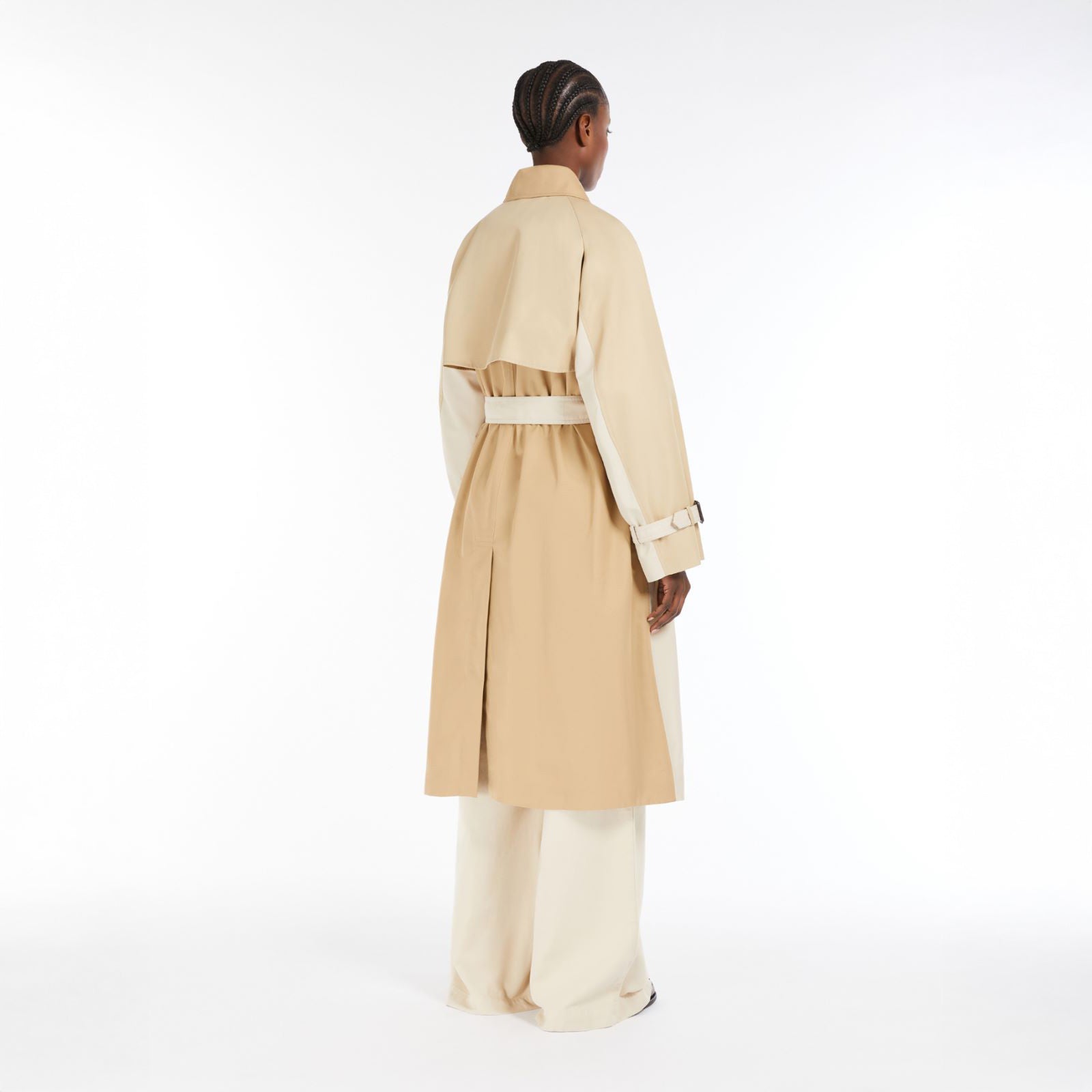 Canasta Two Tone Trench Coat - Ice