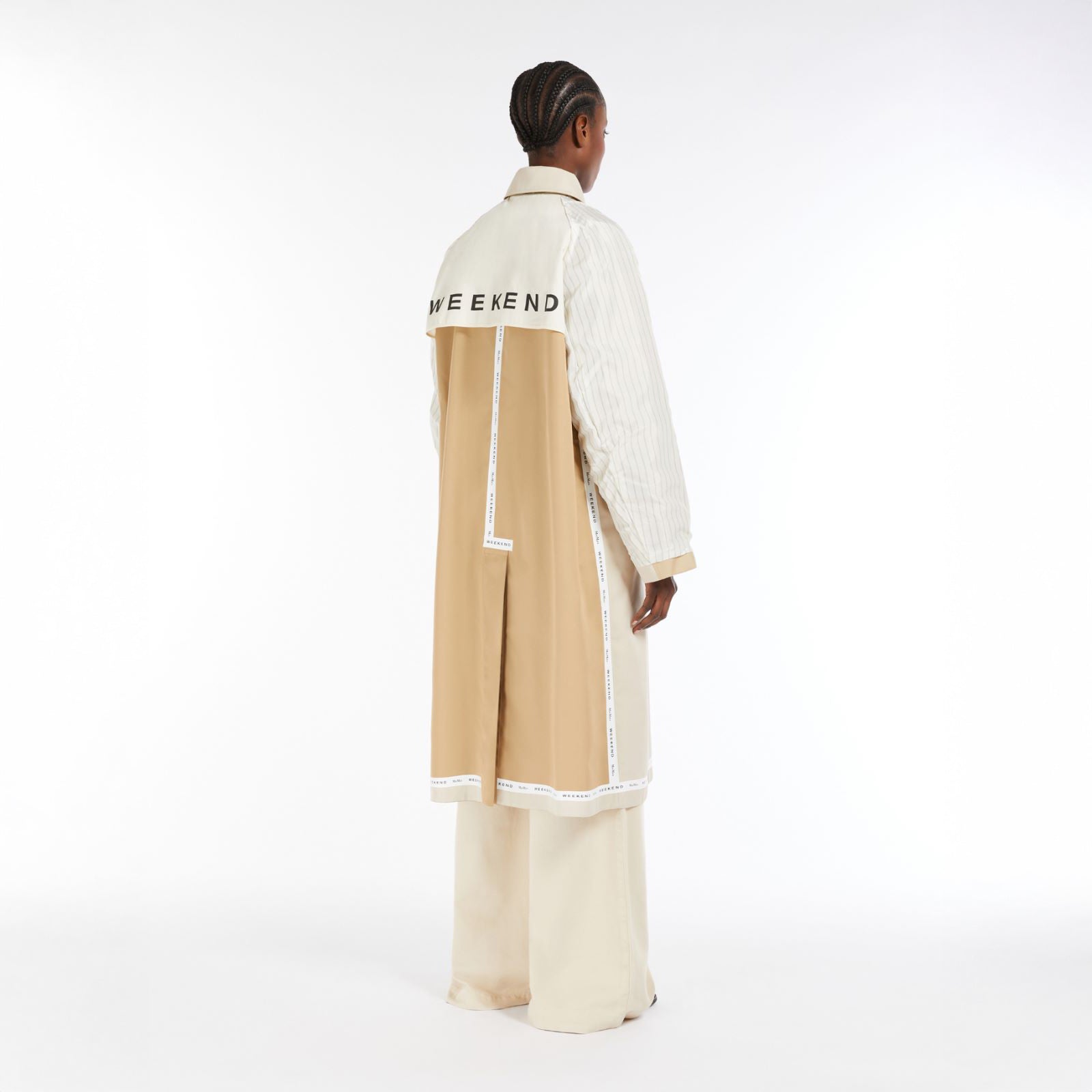 Canasta Two Tone Trench Coat - Ice