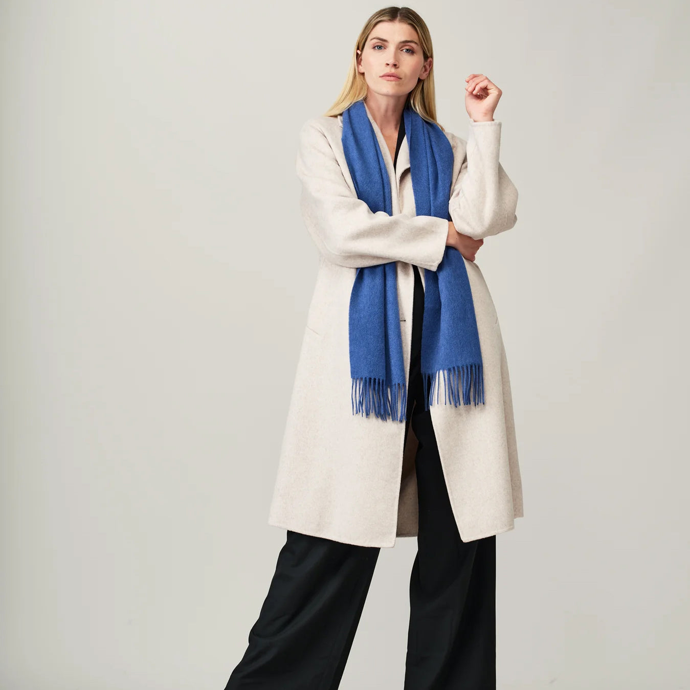 Cashmere Scarf - Cornflower Blue