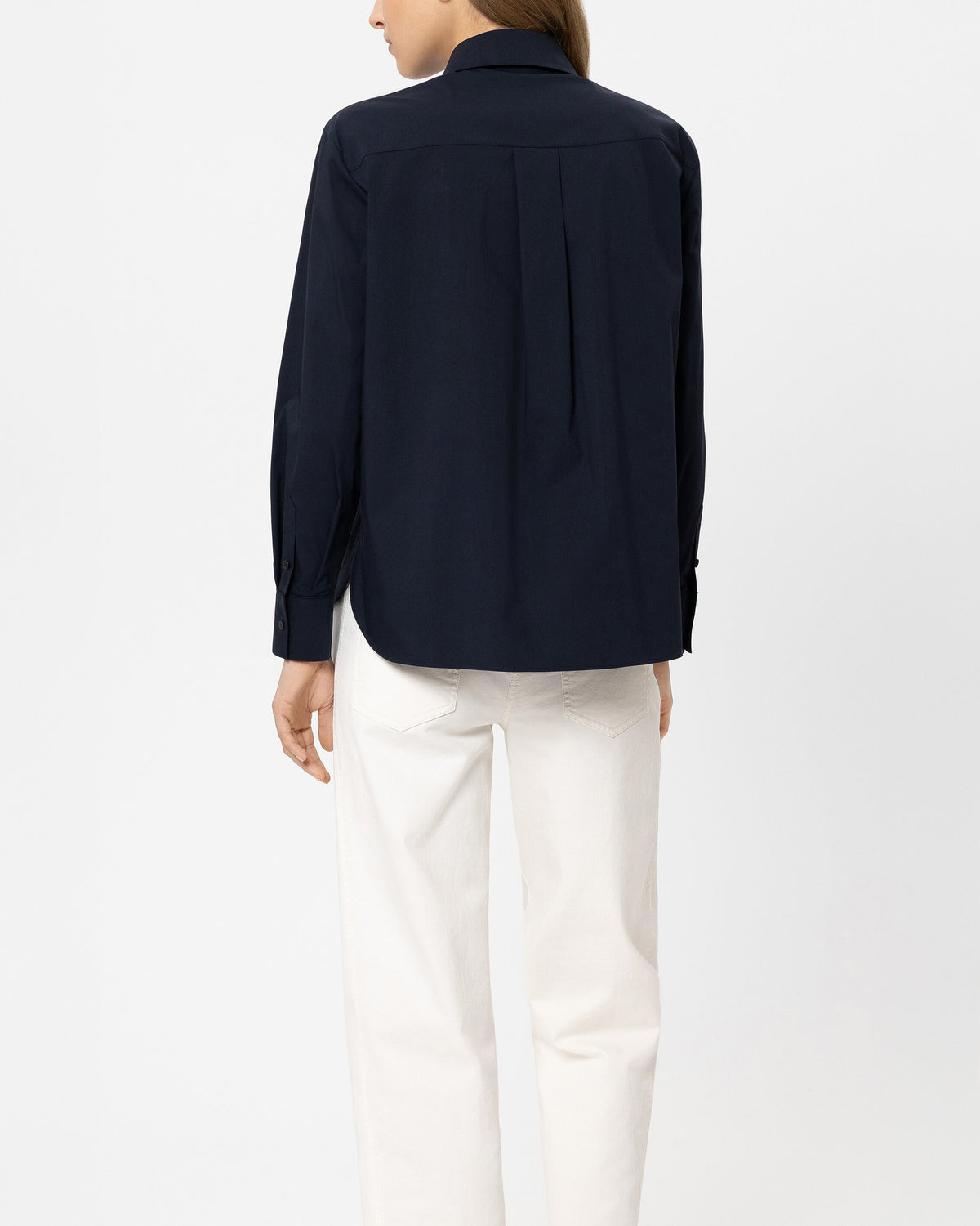 Cashmere/Silk Polo Shirt With Removable Collar - Smoky Blue