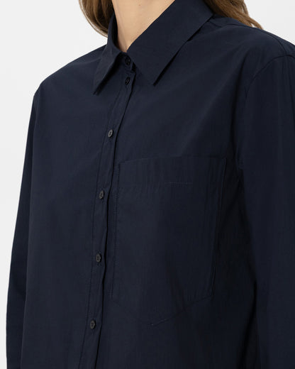 Cashmere/Silk Polo Shirt With Removable Collar - Smoky Blue