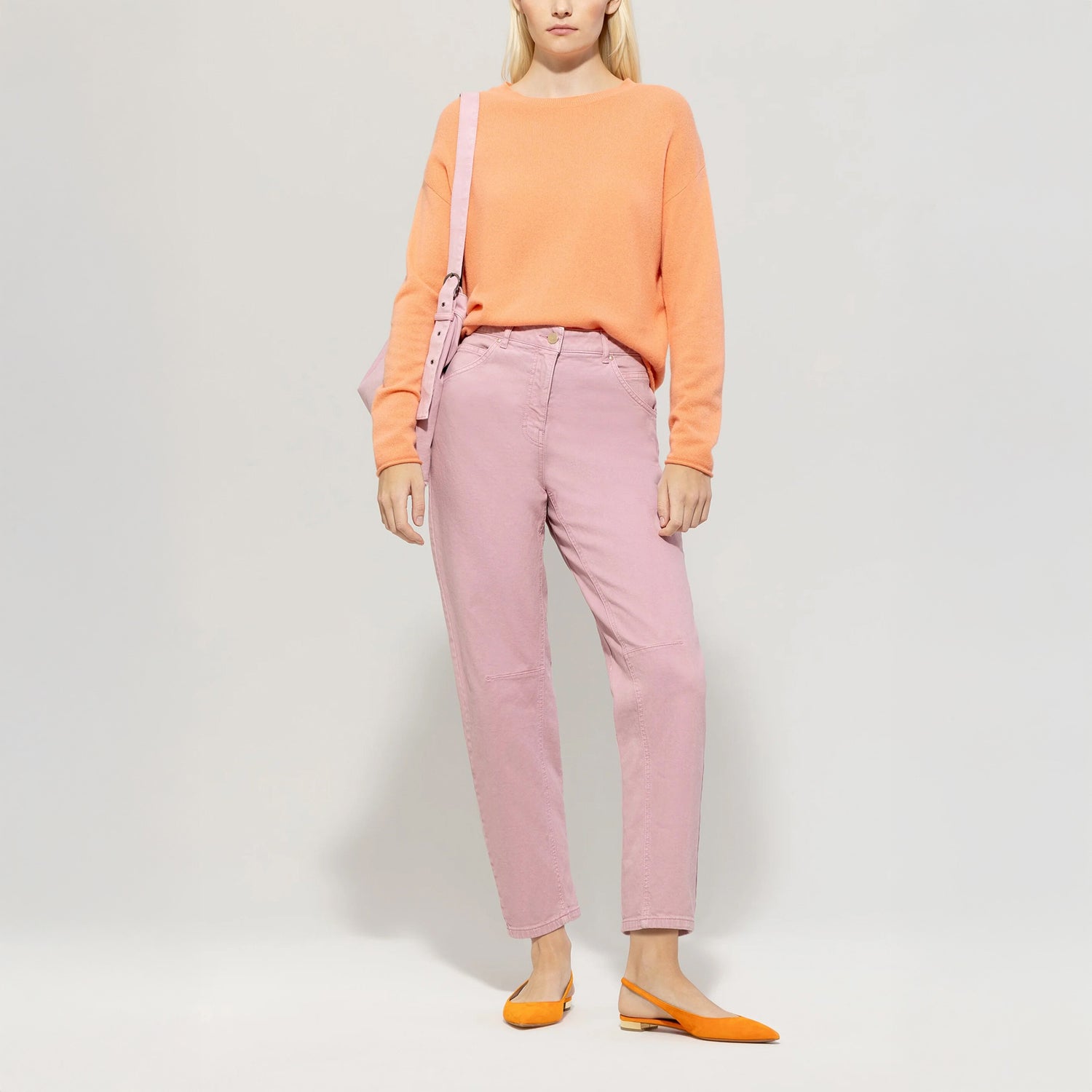 Cashmere/Wool Jumper - Peachy Orange