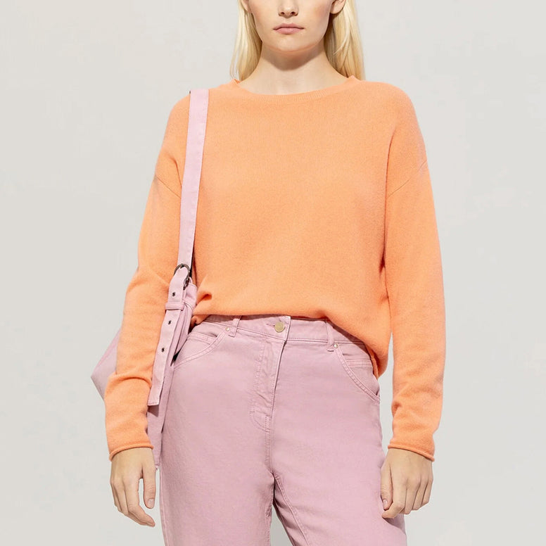 Cashmere/Wool Jumper - Peachy Orange