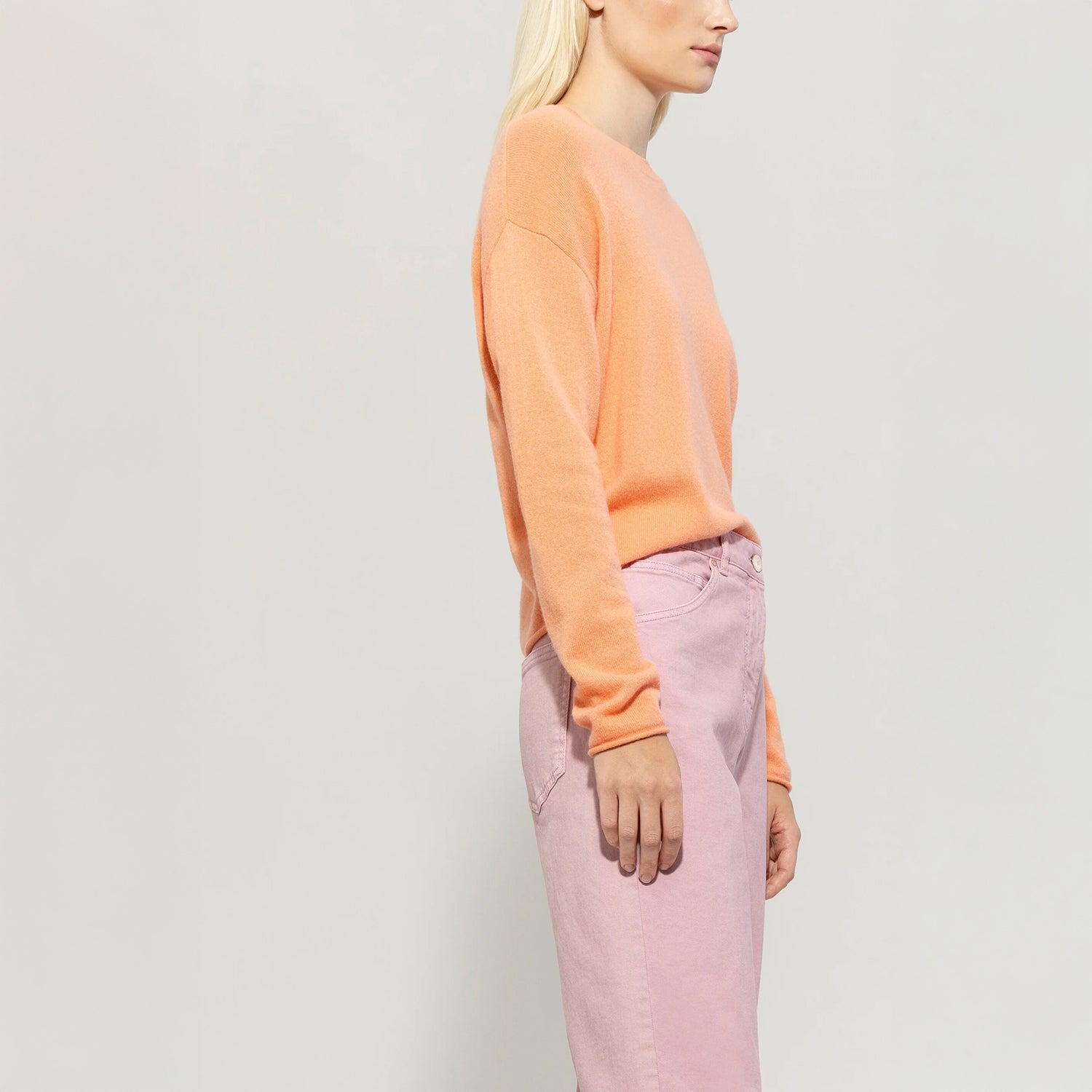 Cashmere/Wool Jumper - Peachy Orange