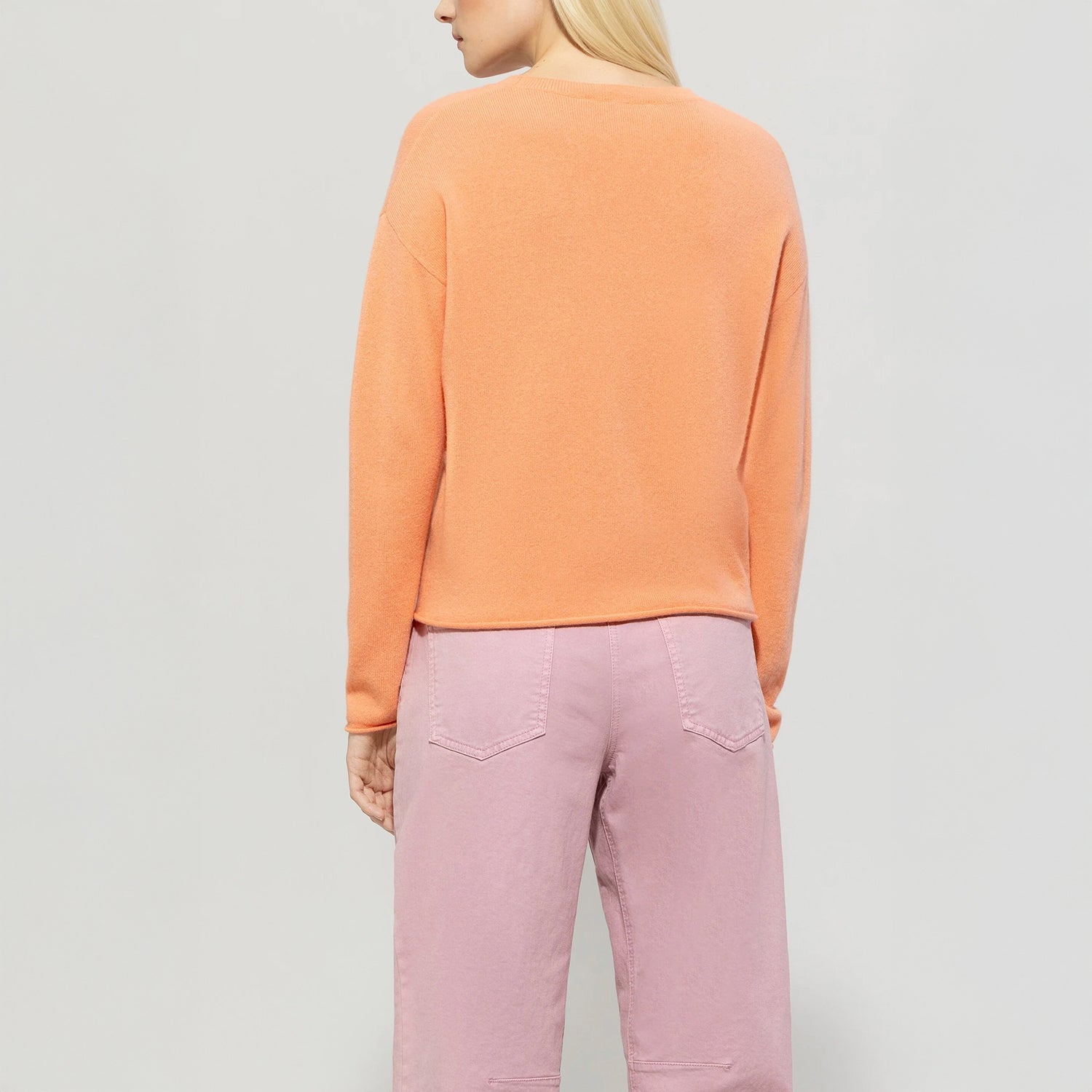 Cashmere/Wool Jumper - Peachy Orange