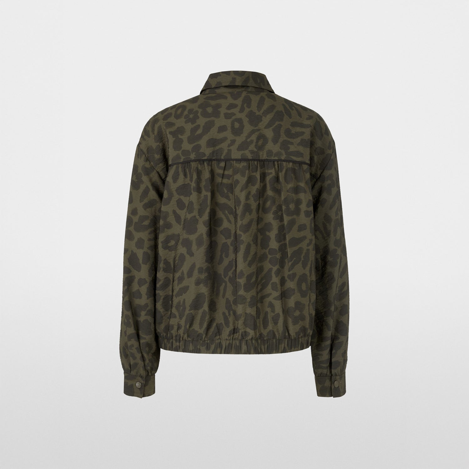 Casual Animal Print Sports Jacket - Olive Drab