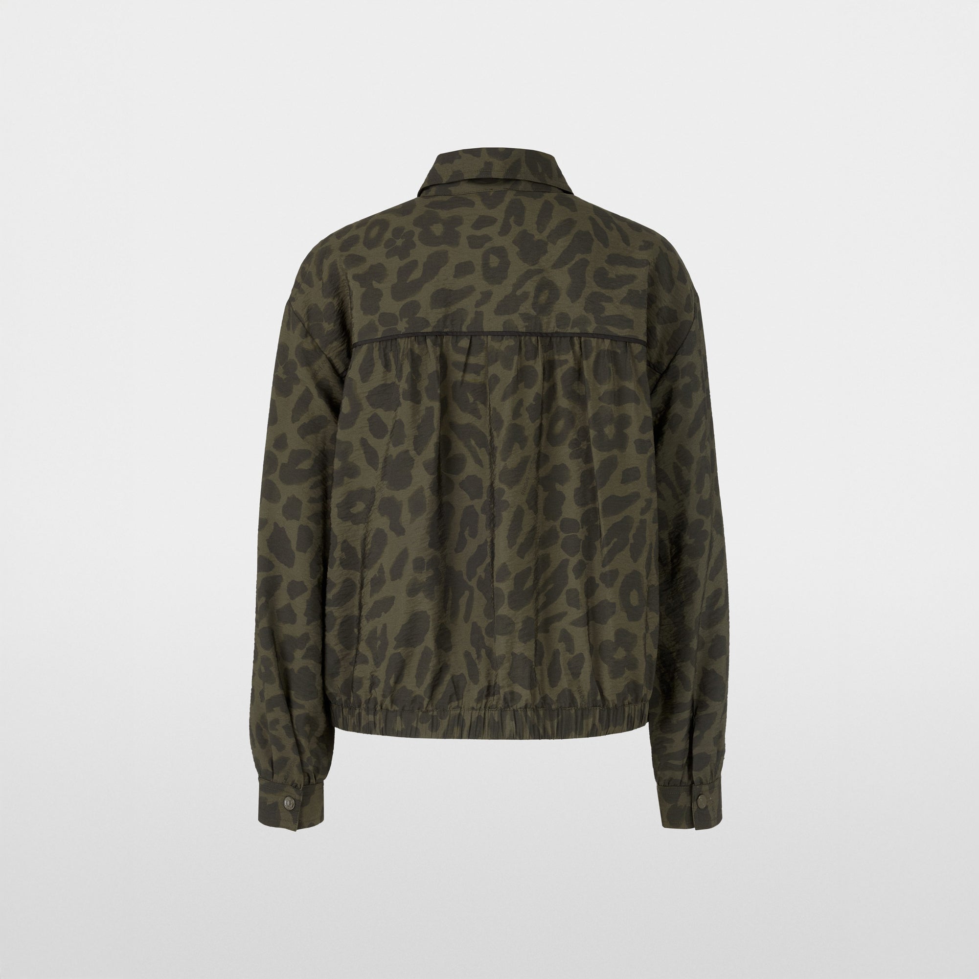 Casual Animal Print Sports Jacket - Olive Drab
