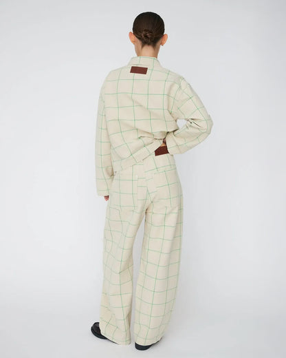 Checked Baggy Pants - Creme Check