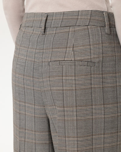 Check Tapered Trousers - Heather Grey