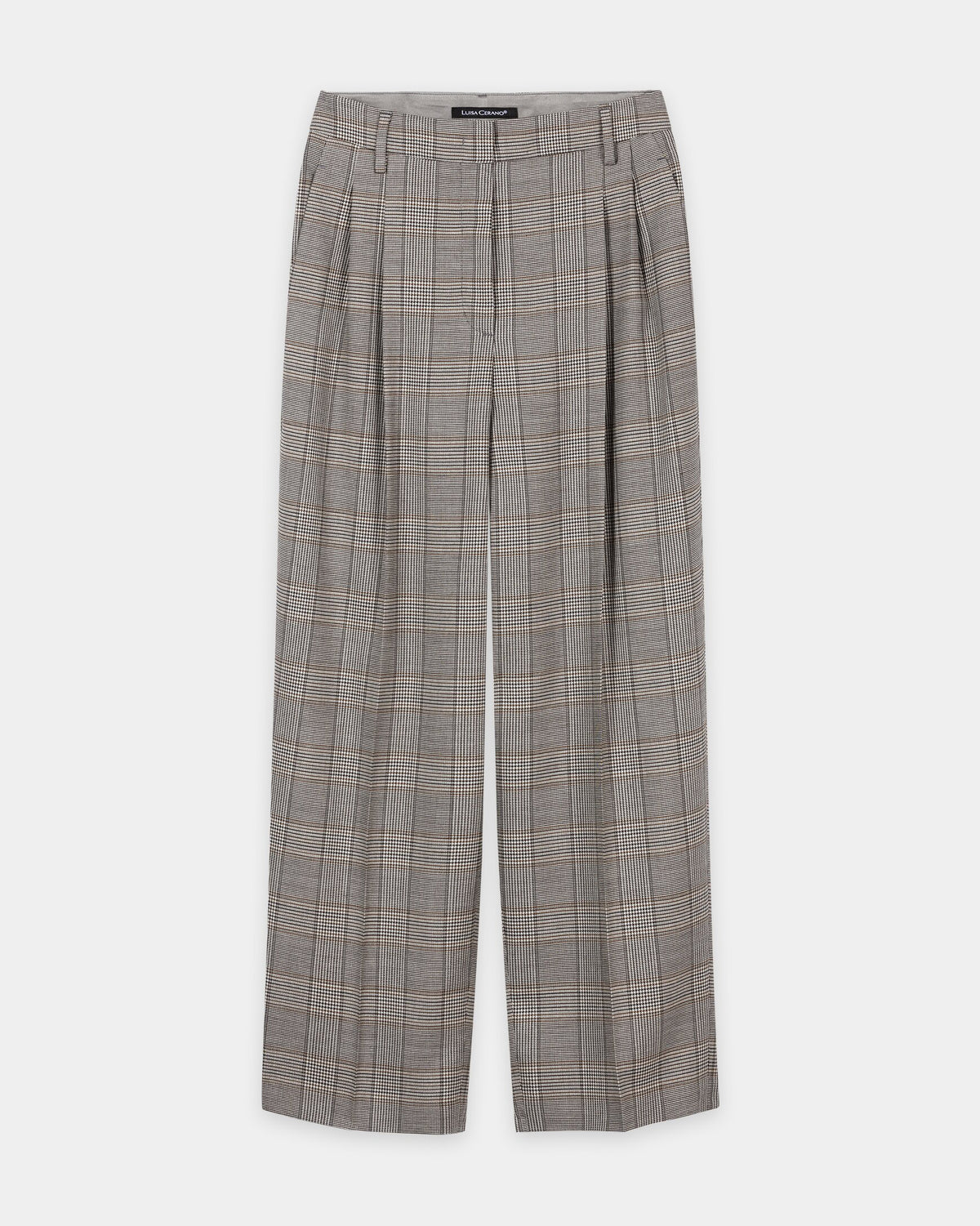 Check Tapered Trousers - Heather Grey