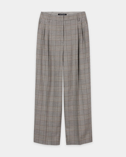 Check Tapered Trousers - Heather Grey