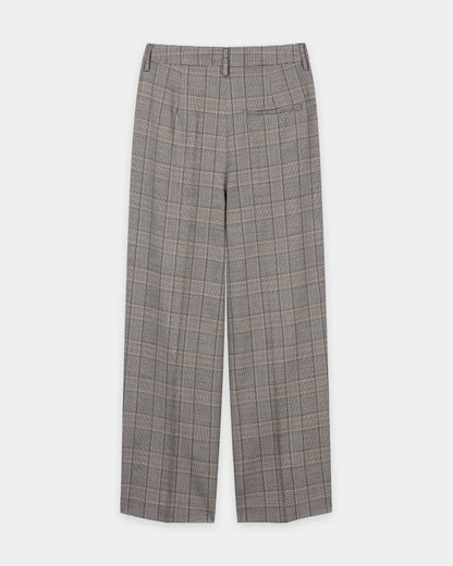 Check Tapered Trousers - Heather Grey