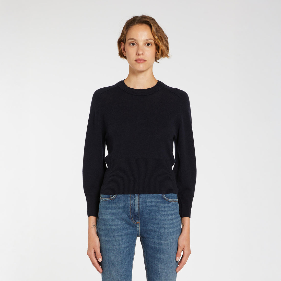 Chela Wool/Cashmere Top - Navy