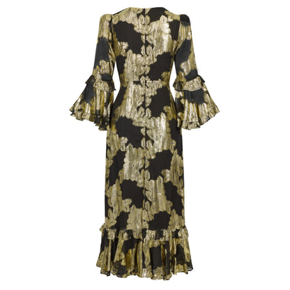 Chelsea Maxi Dress - Gold Jacquard