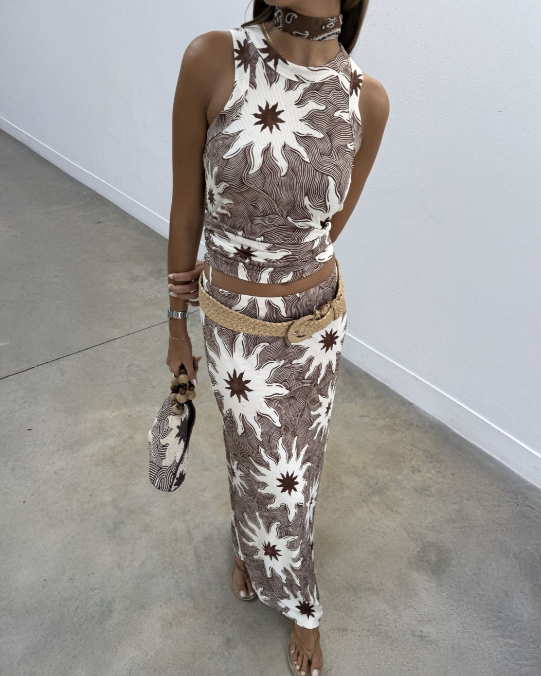 Chocolate Soleil Rib Dorris Skirt - Chocolate