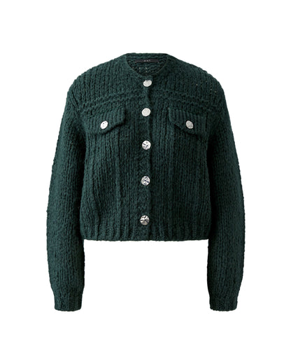 Chunky Knit Cardi - Scarab Green