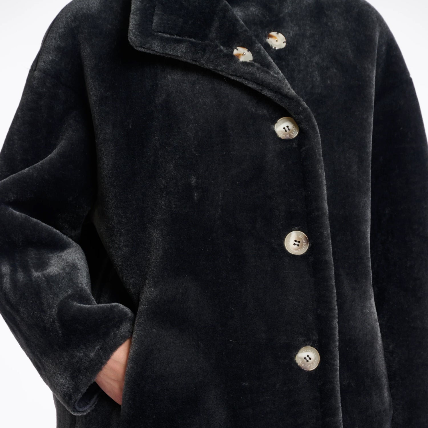 Cilou High Neck Coat - Deep Iron