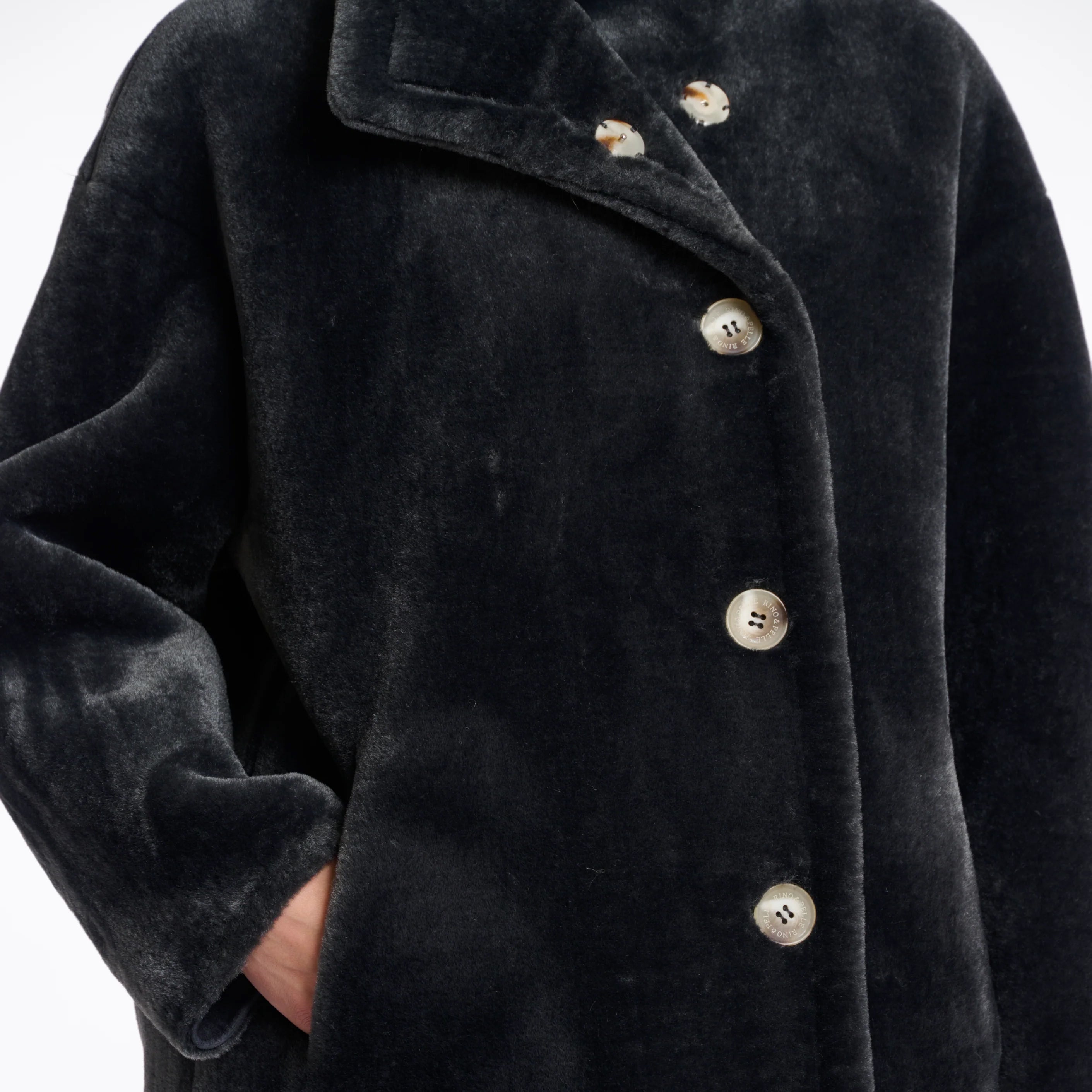 Cilou High Neck Coat - Deep Iron
